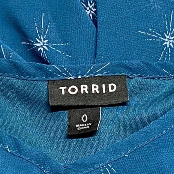 Torrid Sleeveless Dress Women's Size 0 Blue Gem Starburst Design Tank Top EUC - Picture 13 of 13